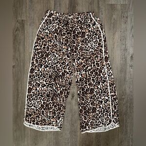 Aerie leopard print satin track pants